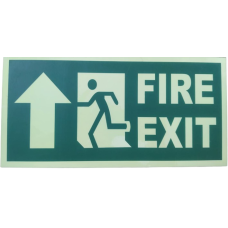 Fire Exit with Up Arrow  Signage (Night Glow)